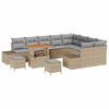 vidaXL Gar&eth;s&oacute;fa sett me&eth; p&uacute;&eth;i 12 pcs Drapplita&eth;ur p&oacute;l&yacute;rattan