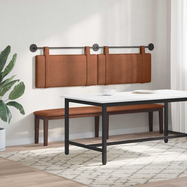 vidaXL Hengisk&aacute;li Vegghengt Einlita Br&uacute;nn 170 x 55 x 5 cm Forn PU