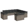 vidaXL 13 Hluta Gar&eth;s&oacute;fasett me&eth; Sessum Gr&aacute;r P&oacute;l&yacute;rattan