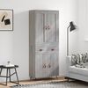 vidaXL H&aacute;r Sk&aacute;pur Gr&aacute;r Sonoma 69,5x34x180 cm Samsettur Vi&eth;ur