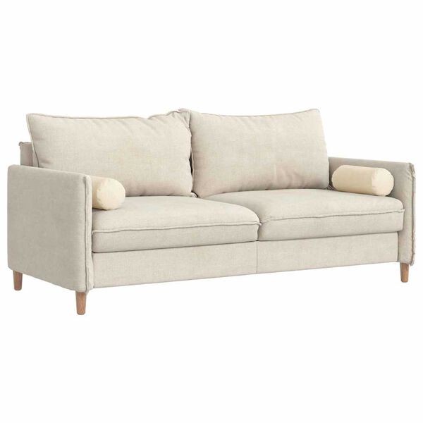 vidaXL Bolster Púðar 2 pcs Rjómalitur Ø 15 x 40 cm Korduroy efni