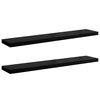 vidaXL Vegghengdar Hillur 2 stk. H&aacute;glans Svartar 120x23,5x3,8 cm MDF