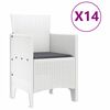 vidaXL Gar&eth;ur bor&eth;sett 15 pcs Hv&iacute;tt Polt rattan