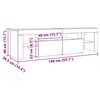 vidaXL Sjónvarpsskápur með LED Grár Sonoma 140x36,5x40 cm