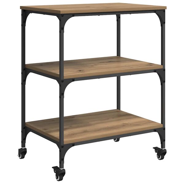 vidaXL Eldh&uacute;svagn Artisan Eik 60 x 41 x 76 cm Samsettur vi&eth;ur