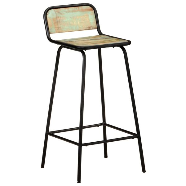 vidaXL Barstólar 4 stk. Gegnheill Endurnýttur Viður