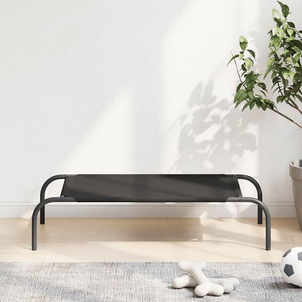 vidaXL H&aelig;kka&eth; Hundar&uacute;m Svart 90x50x20 cm Oxford Efni og St&aacute;l