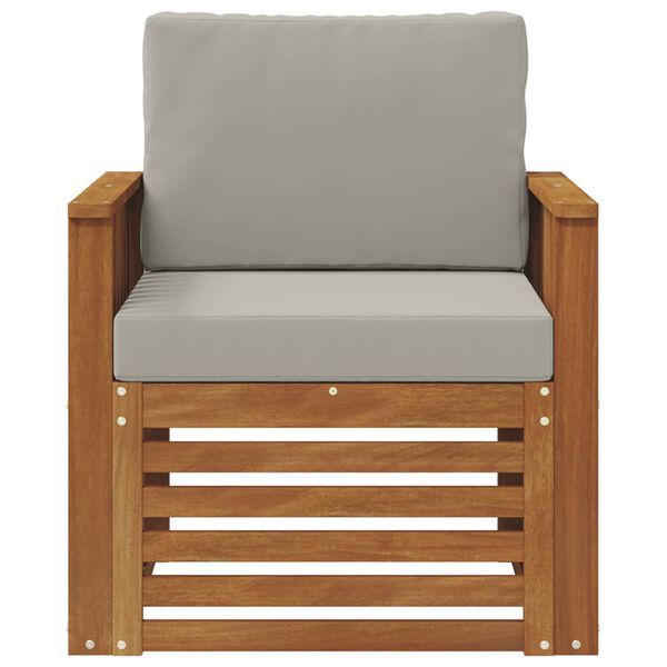 vidaXL &Uacute;ti s&oacute;fasett Solid Akas&iacute;uskei&eth; og P&oacute;lyester N&aacute;tt&uacute;rulegur