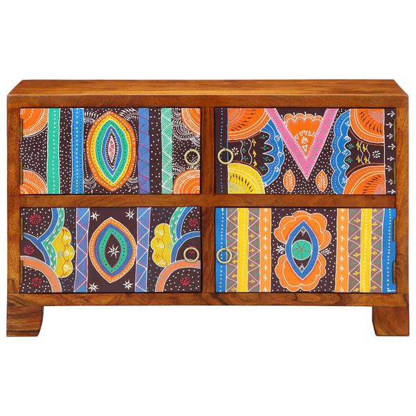 vidaXL Skóknaskápur Brúnn 90 x 35 x 55 cm Gegnheill akasíuviður