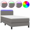 vidaXL H&oacute;lfa&eth; Springr&uacute;m me&eth; D&yacute;nu&LED D&ouml;kkgr&aacute;tt 90x200cm Tauefni