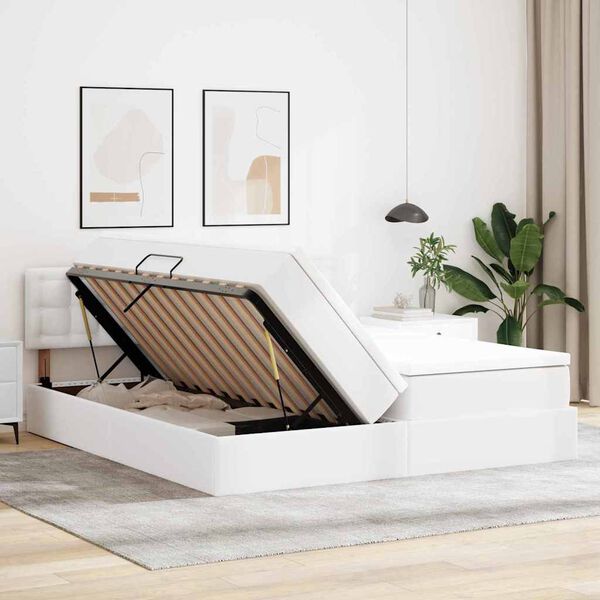 vidaXL R&uacute;m me&eth; geymslur&yacute;mi og LED Hreint Hv&iacute;tt 200 x 200 cm Gervile&eth;ur