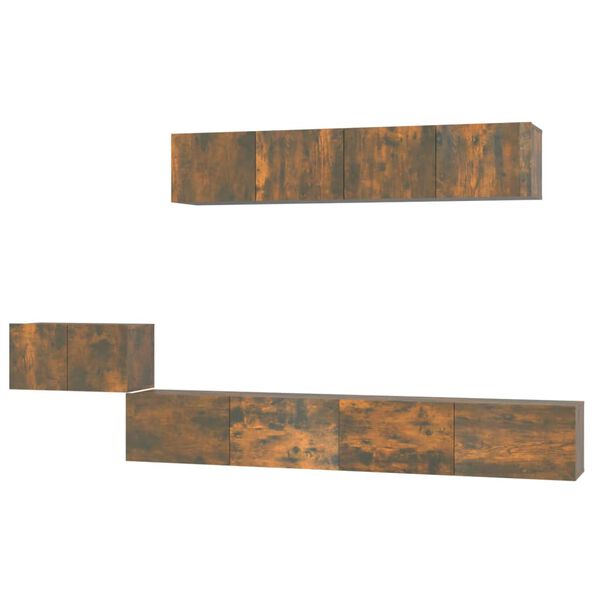 vidaXL 5 hluta Sj&oacute;nvarpssk&aacute;pasett Reyklitu&eth; Eik Samsettur Vi&eth;ur