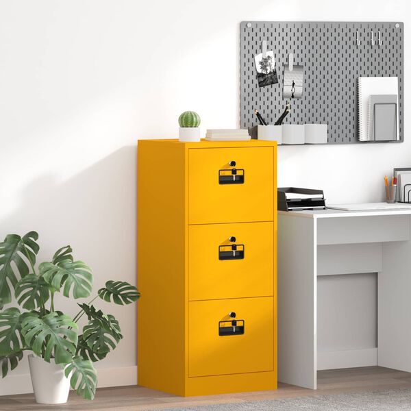 vidaXL Skjalask&aacute;pur Gulvara gulan 45,5 x 42 x 106,5 cm Kaldvalsa&eth; St&aacute;l