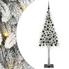 vidaXL J&oacute;latr&eacute; me&eth; 300 LED me&eth; standi Hv&iacute;tt 180 cm PE og St&aacute;l