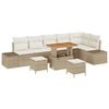 vidaXL Gar&eth;s&oacute;fa sett me&eth; p&uacute;&eth;i 9 pcs Drapplita&eth;ur p&oacute;l&yacute;rattan
