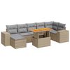 vidaXL 8 Hluta Gar&eth;s&oacute;fasett me&eth; Sessum Drappa&eth; P&oacute;l&yacute;rattan