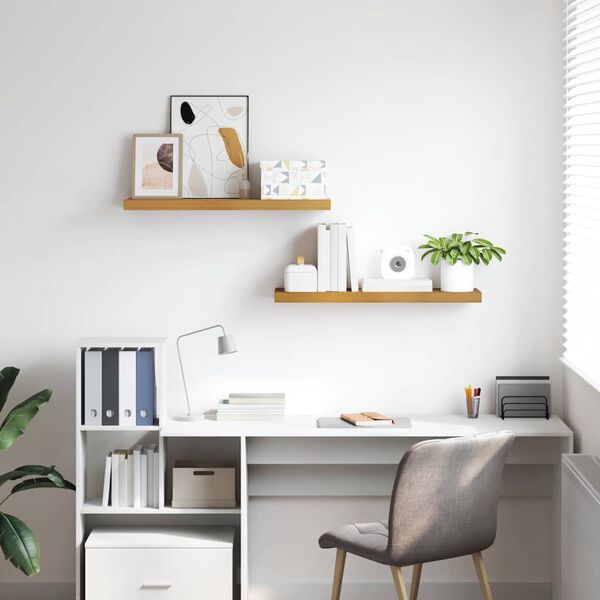 vidaXL Vegghylla 2 pcs Drapplita&eth;ur 90 x 23,5 x 4 cm Samsettur vi&eth;ur