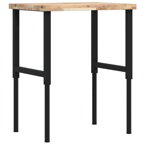 vidaXL Vinnubekkur 80x60x(73-99,5) cm Rétthyrningslaga Gegnheil Akasía