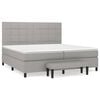 vidaXL H&oacute;lfa&eth; Springr&uacute;m me&eth; D&yacute;nu Lj&oacute;sgr&aacute;tt 200x200 cm Efni