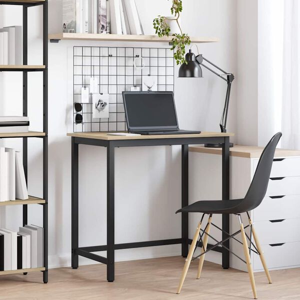 vidaXL bor&eth; Sonoma Eik 100 x 50 x 76,5 cm Vinnslutr&eacute; og st&aacute;li