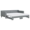 vidaXL Svefns&oacute;fi me&eth; Hj&oacute;lapl&ouml;tu Lj&oacute;sgr&aacute;r 90x190 cm Efni