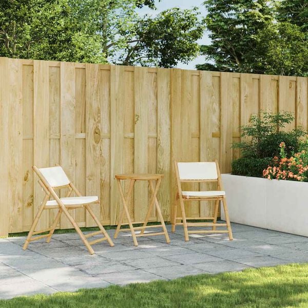 vidaXL Samfellanlegir Bistr&oacute;st&oacute;lar 2 stk. me&eth; Sessum Bambus