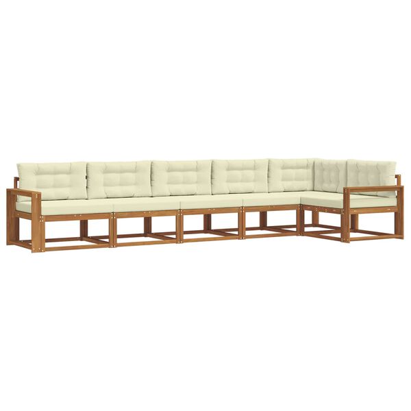 vidaXL &Uacute;ti s&oacute;fasett me&eth; p&uacute;&eth;i 6 pcs N&aacute;tt&uacute;rulegt og Krem