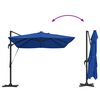 vidaXL Cantilever Roma Parasol Blátt og svart 352 x 251 x 265 cm