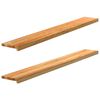 vidaXL gluggasyllur 2 stk lj&oacute;sbr&uacute;nt 160x20x2 cm gegnheil vi&eth;ar eik