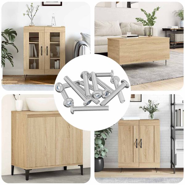 vidaXL L&aacute;sskr&uacute;fa Einlita 12 pcs Silfur M6 x 35 mm St&aacute;l