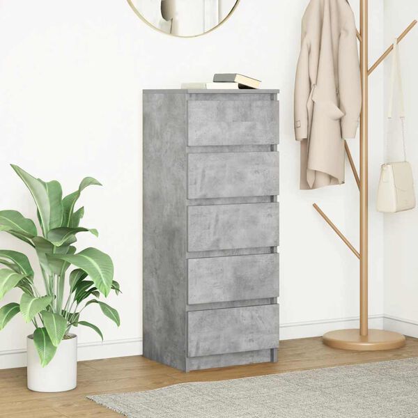 vidaXL skenkur me&eth; sk&uacute;ffum Steinsteypa Gr&aacute;r 37,5x35x99 cm