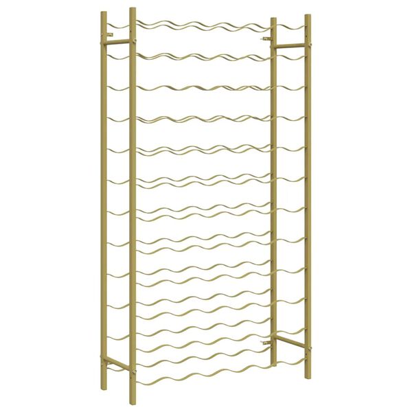 vidaXL V&iacute;nrekki fyrir 72 Fl&ouml;skur Gylltur M&aacute;lmur