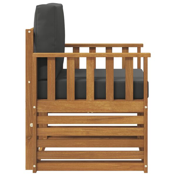 vidaXL &Uacute;ti s&oacute;fasett Solid Akas&iacute;uskei&eth; og P&oacute;lyester N&aacute;tt&uacute;rulegur