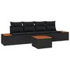 vidaXL Gar&eth;s&oacute;fa sett me&eth; p&uacute;&eth;i me&eth; geymslu 5 pcs Svartur Poly rattan