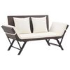 vidaXL Gar&eth;bekkur me&eth; P&uacute;&eth;um 176 cm Br&uacute;nn P&oacute;l&yacute;rattan
