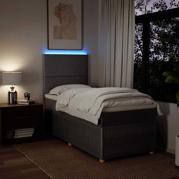 vidaXL H&oacute;lfa&eth; Springr&uacute;m me&eth; D&yacute;nu Br&uacute;ngr&aacute;tt 90x190 cm Tauefni