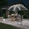 vidaXL Gazebo me&eth; LED strengjalj&oacute;sum 3x3 m Reykgr&aacute;tt Tau&aacute;kl&aelig;&eth;i