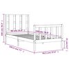 vidaXL Rúmgrind án dýnu Svartur 90x190 cm Solid Wood Furu