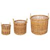 vidaXL Pl&ouml;ntuk&ouml;rfa me&eth; geymslu 3 pcs Br&uacute;nn Kubu rattan