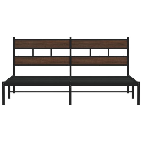 vidaXL R&uacute;mgrind &aacute;n D&yacute;nu me&eth; H&ouml;f&eth;agafli Br&uacute;n Eikarlitur 190x200 cm