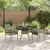 vidaXL Garður borðsett 3 pcs Grár Poly rattan