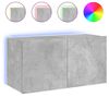 vidaXL Veggsj&oacute;nvarpssk&aacute;pur me&eth; LED-lj&oacute;sum Steypugr&aacute;r 80x35x41 cm