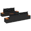 vidaXL Gar&eth;s&oacute;fa sett me&eth; p&uacute;&eth;i 8 pcs Svartur Poly rattan