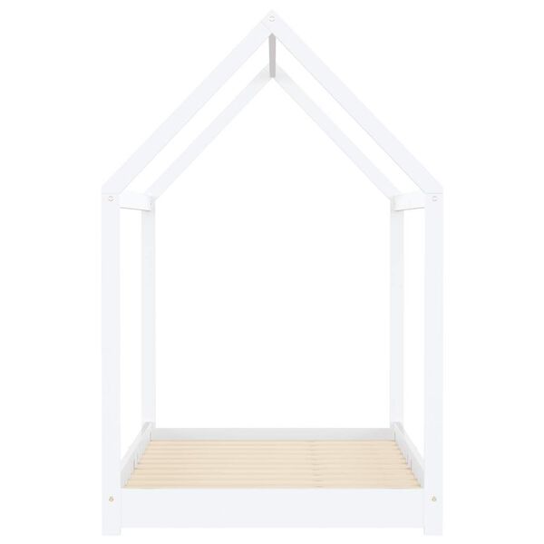 vidaXL Barnarúmgrind Hvít Gegnheil Fura 90x200 cm