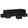 vidaXL Gar&eth;s&oacute;fa sett me&eth; p&uacute;&eth;i 8 pcs Svartur p&oacute;l&yacute;rattan