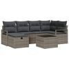 vidaXL Gar&eth;s&oacute;fa sett me&eth; p&uacute;&eth;i me&eth; geymslu 7 pcs Gr&aacute;r Poly rattan