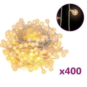 vidaXL Strengjalj&oacute;s 40m 400 LED Hl&yacute;tt-hv&iacute;t 8 A&eth;ger&eth;