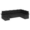 vidaXL Gar&eth;s&oacute;fa sett me&eth; p&uacute;&eth;i me&eth; geymslu 8 pcs Svartur Poly rattan