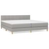 vidaXL H&oacute;lfa&eth; Springr&uacute;m me&eth; D&yacute;nu Lj&oacute;sgr&aacute;tt 200x200 cm Efni