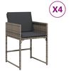 vidaXL Gar&eth;st&oacute;lar me&eth; Sessum 4 stk. Gr&aacute;tt P&oacute;l&yacute;rattan